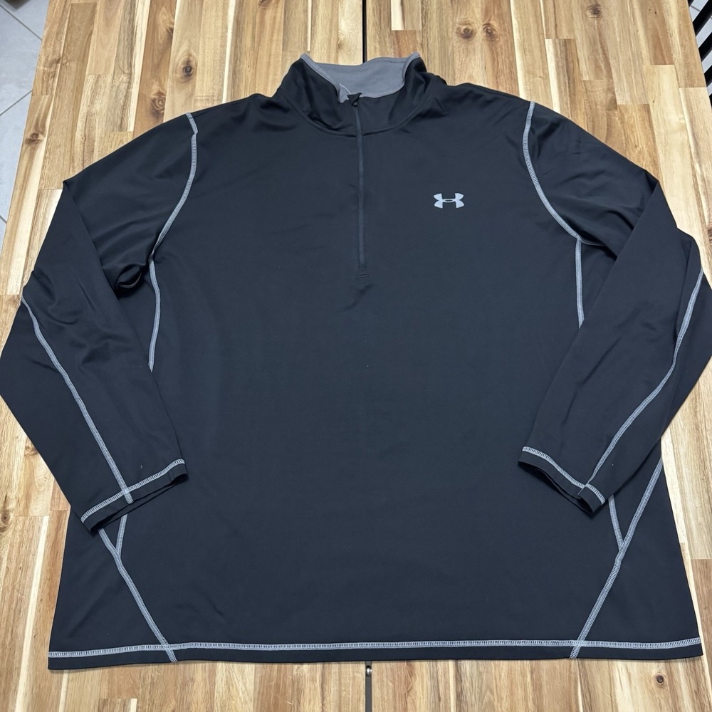 Under Armour Mens 3XL Black ColdGear 1/4 Zip Pullover Golf Performance Stretch